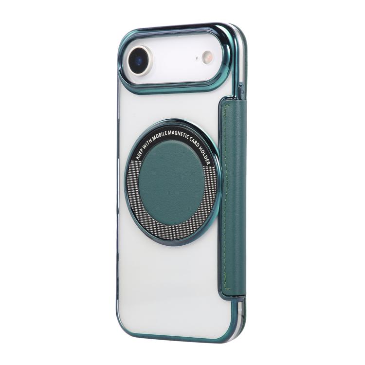 For iPhone Air Ultra-thin Magnetic Plating Vegan Leather Phone Case