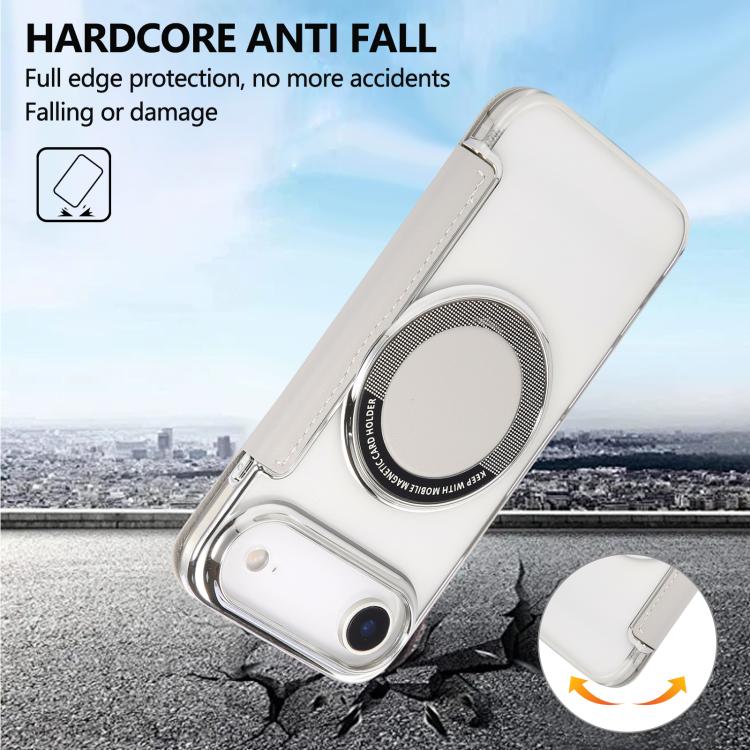 For iPhone Air Ultra-thin Magnetic Plating Vegan Leather Phone Case