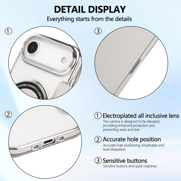 For iPhone Air Ultra-thin Magnetic Plating Vegan Leather Phone Case