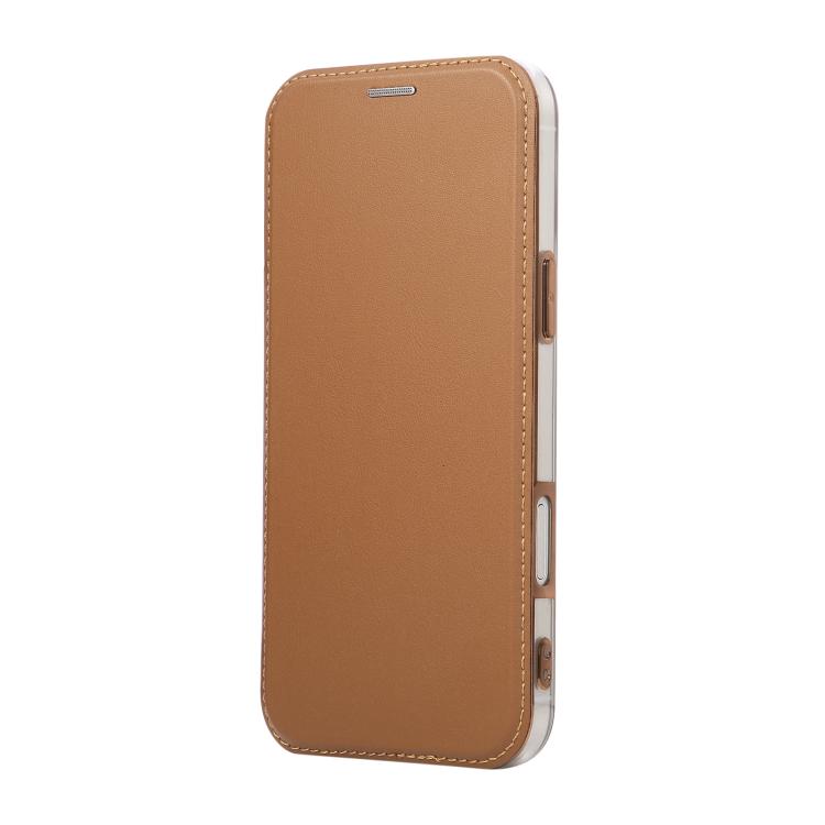 For iPhone Air Ultra-thin Magnetic Plating Vegan Leather Phone Case