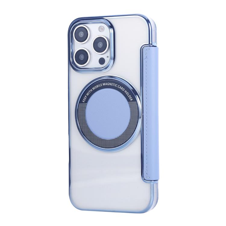 For iPhone 16 Pro Max Ultra-thin Magnetic Plating Vegan Leather Phone Case