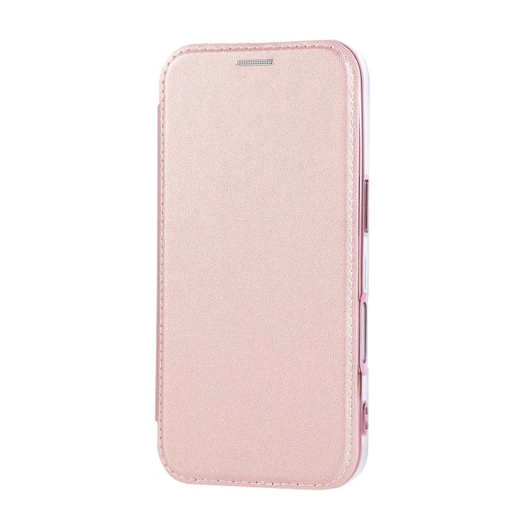 For iPhone 16 Pro Ultra-thin Magnetic Plating Vegan Leather Phone Case