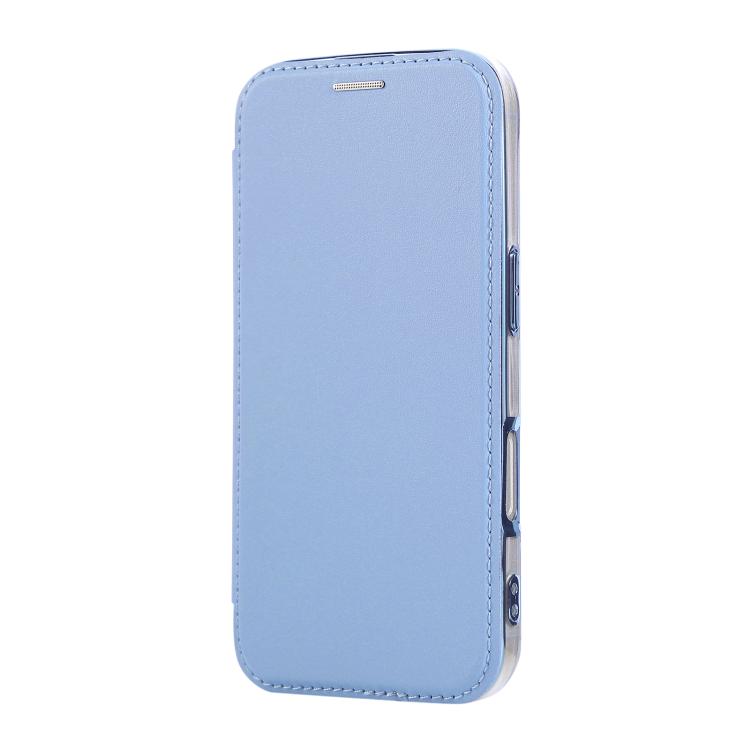 For iPhone 16 Plus Ultra-thin Magnetic Plating Vegan Leather Phone Case