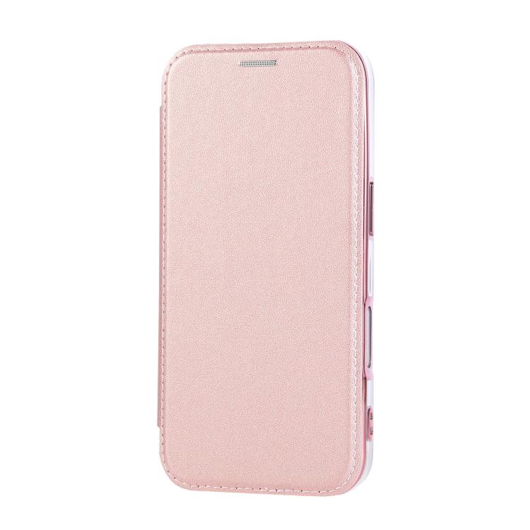 For iPhone 16 Ultra-thin Magnetic Plating Vegan Leather Phone Case