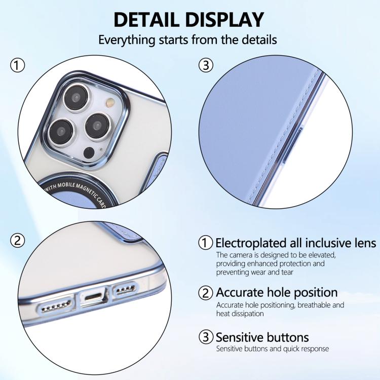 For iPhone 15 Pro Max Ultra-thin Magnetic Plating Vegan Leather Phone Case