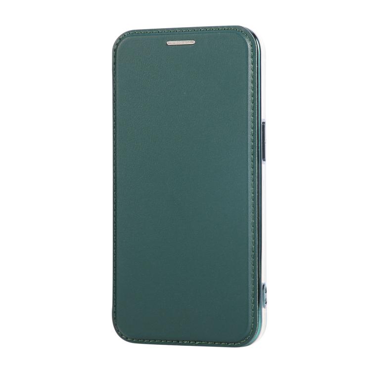 For iPhone 15 Plus / 14 Plus Ultra-thin Magnetic Plating Vegan Leather Phone Case