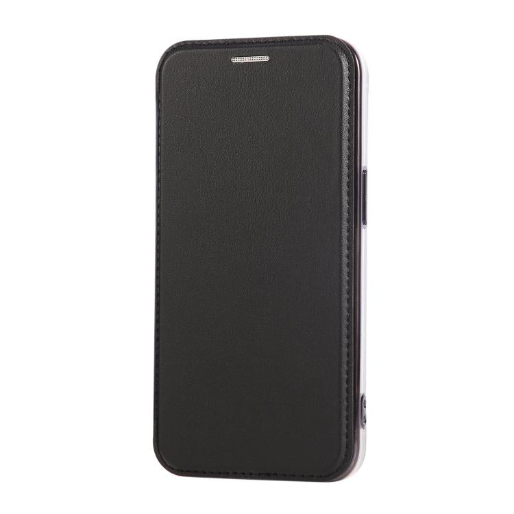 For iPhone 14 / 13 Ultra-thin Magnetic Plating Vegan Leather Phone Case