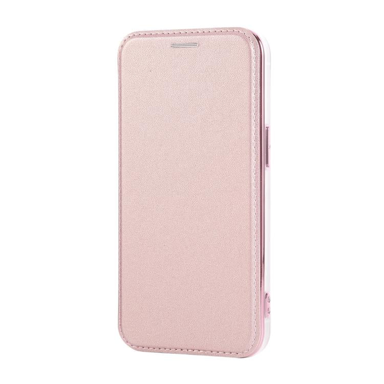 For iPhone 13 Pro Ultra-thin Magnetic Plating Vegan Leather Phone Case