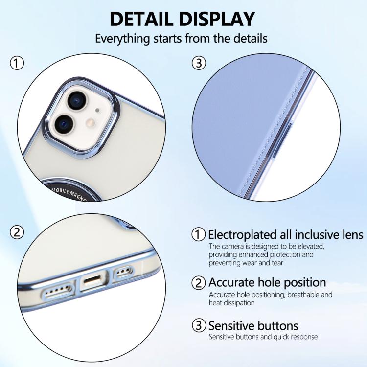 For iPhone 12 / 12 Pro Ultra-thin Magnetic Plating Vegan Leather Phone Case