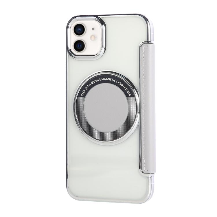 For iPhone 12 / 12 Pro Ultra-thin Magnetic Plating Vegan Leather Phone Case