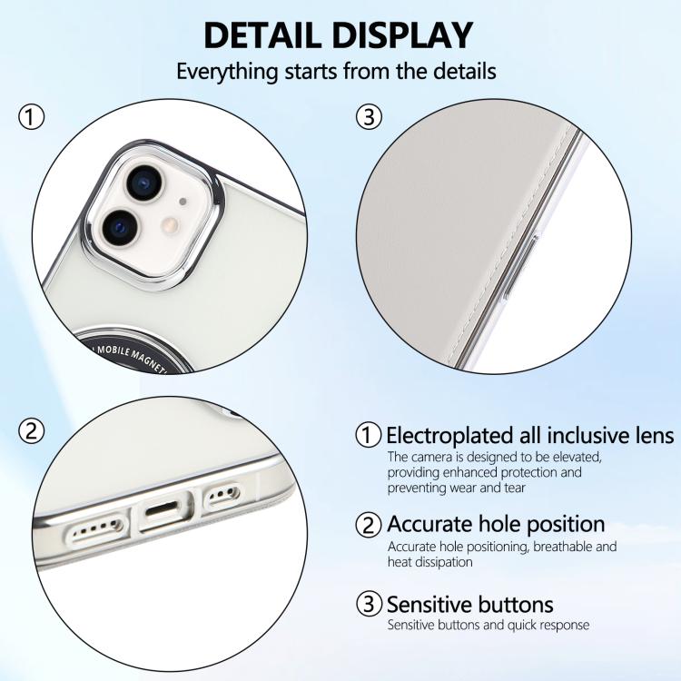 For iPhone 12 / 12 Pro Ultra-thin Magnetic Plating Vegan Leather Phone Case