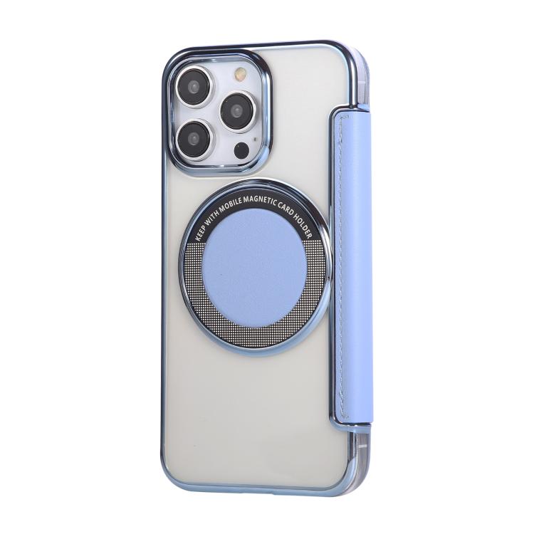 For iPhone 12 Pro Max Ultra-thin Magnetic Plating Vegan Leather Phone Case