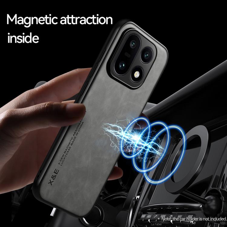 For OnePlus 15 Skin Feel Magnetic Leather Back Phone Case