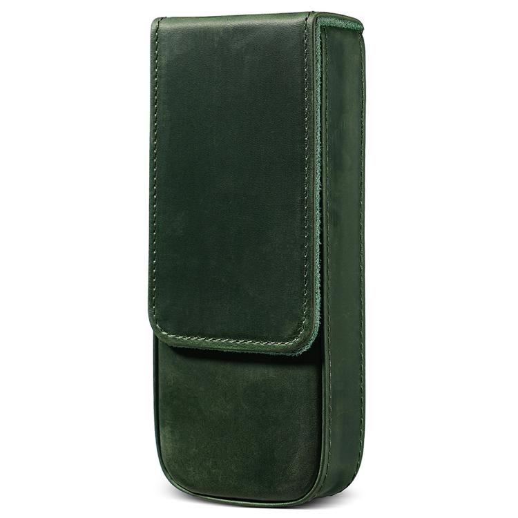 Crazy Horse Leather Magnetic Drawer Style Three Pieces Pencil Case
