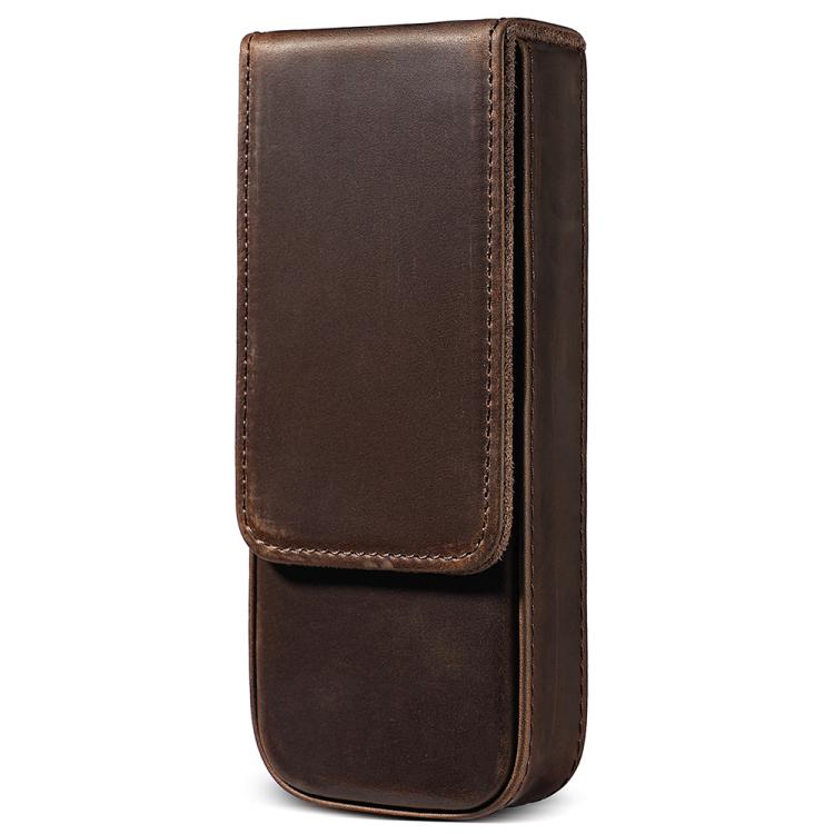 Crazy Horse Leather Magnetic Drawer Style Three Pieces Pencil Case