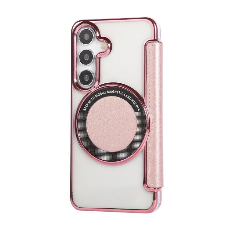 For Samsung Galaxy S25+ / S24+ 5G Ultra-thin Magnetic Plating Vegan Leather Phone Case