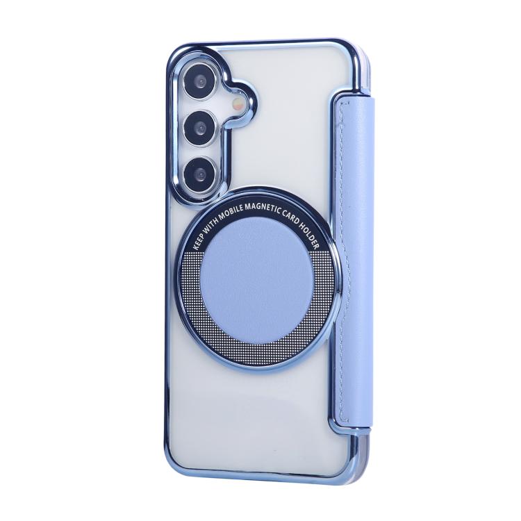 For Samsung Galaxy S25+ / S24+ 5G Ultra-thin Magnetic Plating Vegan Leather Phone Case
