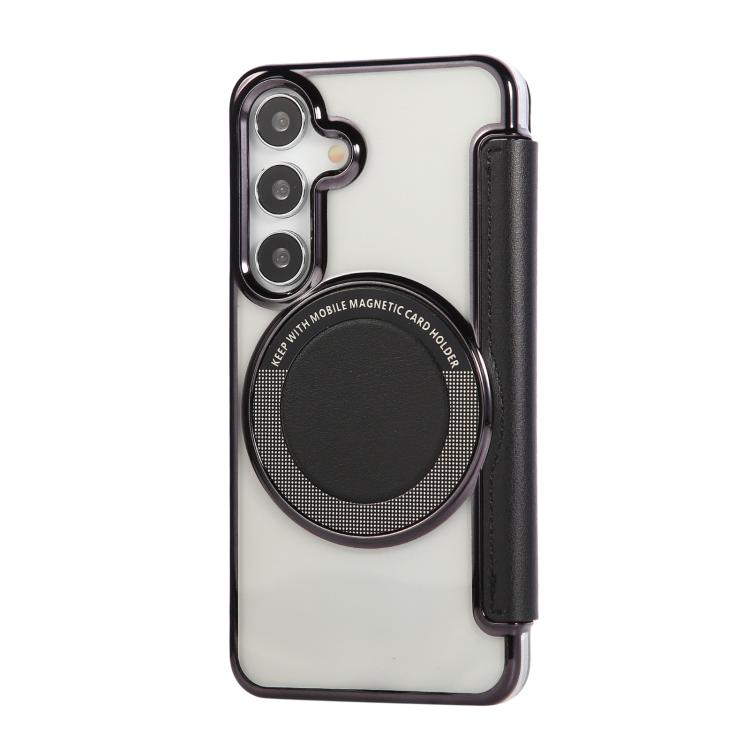For Samsung Galaxy S25+ / S24+ 5G Ultra-thin Magnetic Plating Vegan Leather Phone Case
