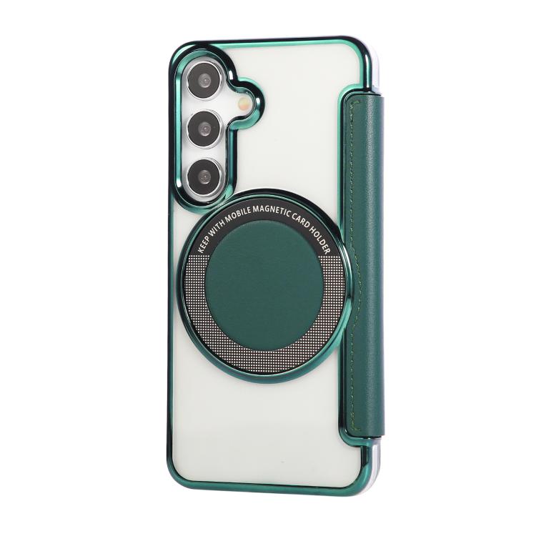 For Samsung Galaxy S25+ / S24+ 5G Ultra-thin Magnetic Plating Vegan Leather Phone Case