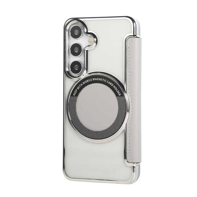 For Samsung Galaxy S25+ / S24+ 5G Ultra-thin Magnetic Plating Vegan Leather Phone Case