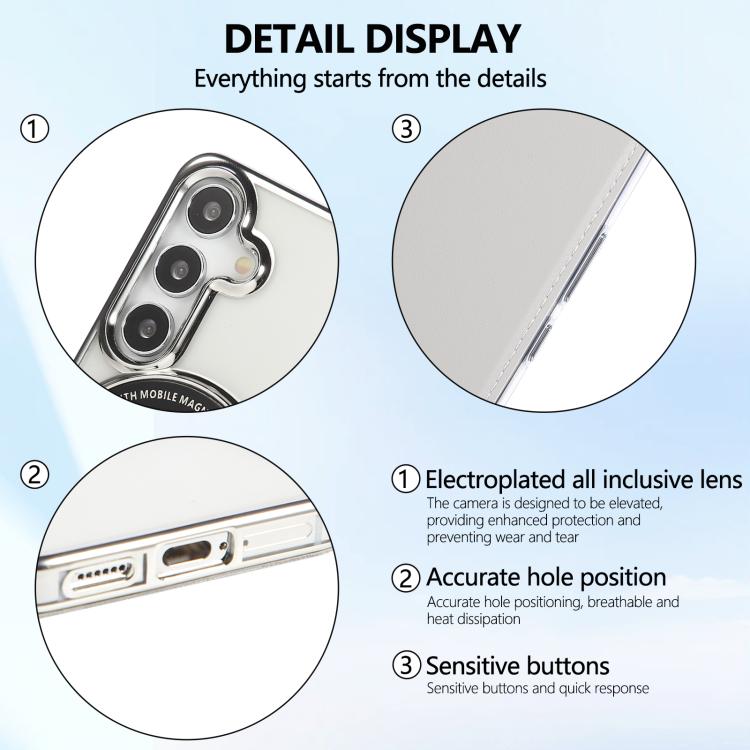 For Samsung Galaxy S25+ / S24+ 5G Ultra-thin Magnetic Plating Vegan Leather Phone Case