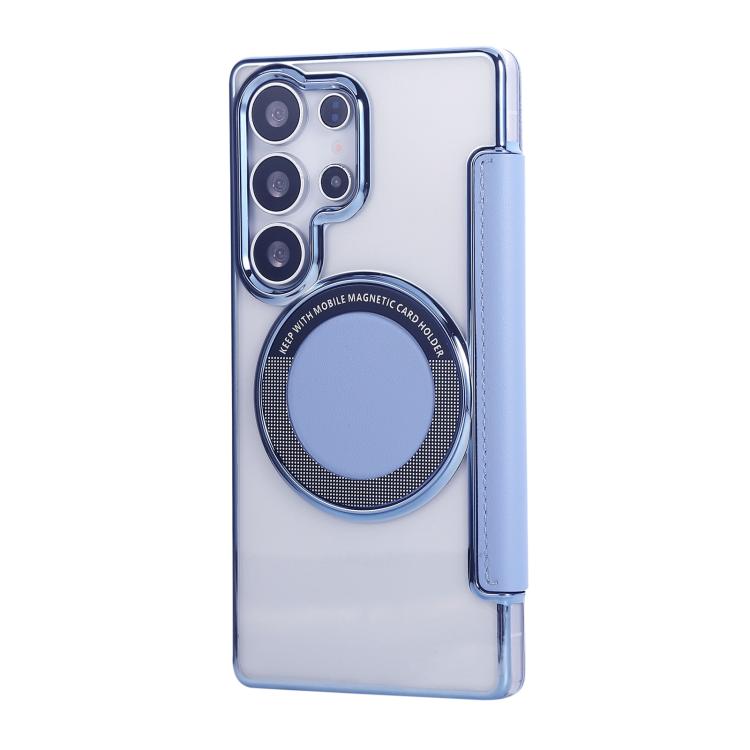 For Samsung Galaxy S23 Ultra 5G Ultra-thin Magnetic Plating Vegan Leather Phone Case