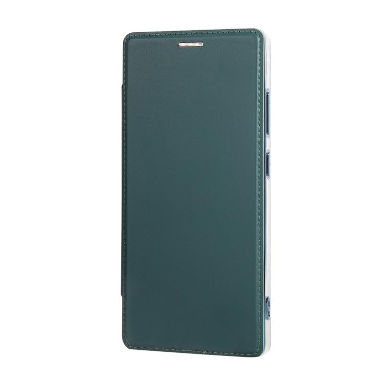 For Samsung Galaxy S22 Ultra 5G Ultra-thin Magnetic Plating Vegan Leather Phone Case