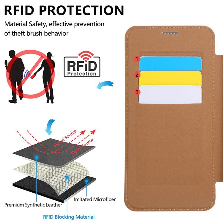 For Samsung Galaxy S22+ 5G Ultra-thin Magnetic Plating Vegan Leather Phone Case