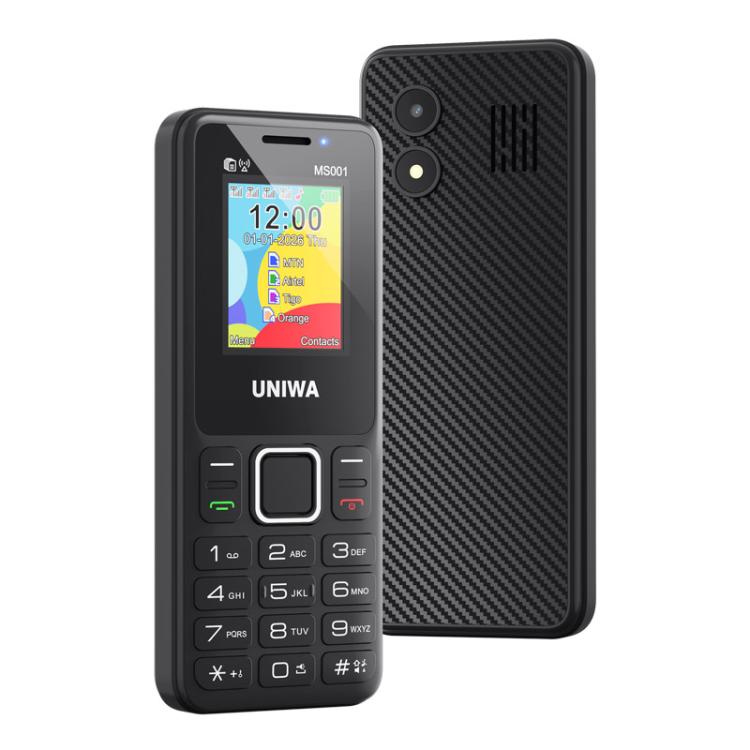 UNIWA MS001 Keypad Phone, 1.77 inch Spreadtrum SC6531CA, Network: 2G, 4 SIM 4 Standby, 21 Keys, Plug:UK Plug - Black