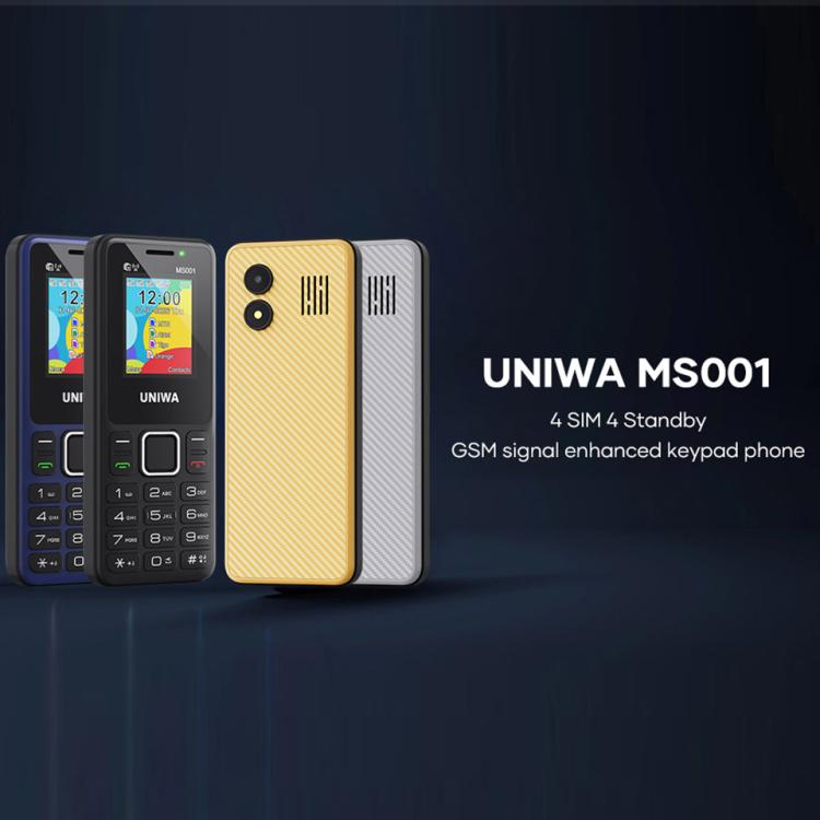 UNIWA MS001 Keypad Phone, 1.77 inch Spreadtrum SC6531CA, Network: 2G, 4 SIM 4 Standby, 21 Keys, Plug:AU Plug - Black