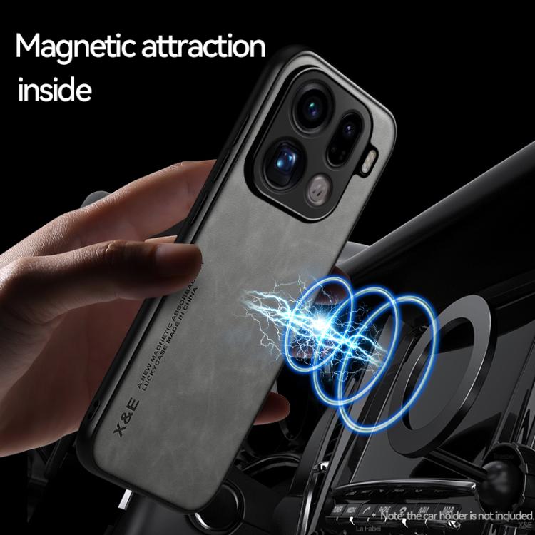 For OPPO Find X9 Pro Skin Feel Magnetic Leather Back Phone Case