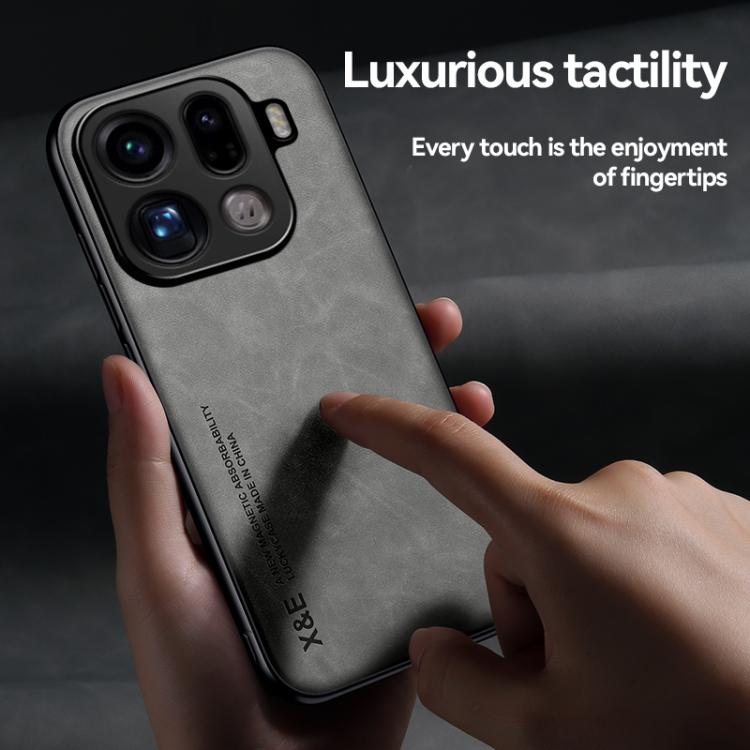 For OPPO Find X9 Pro Skin Feel Magnetic Leather Back Phone Case