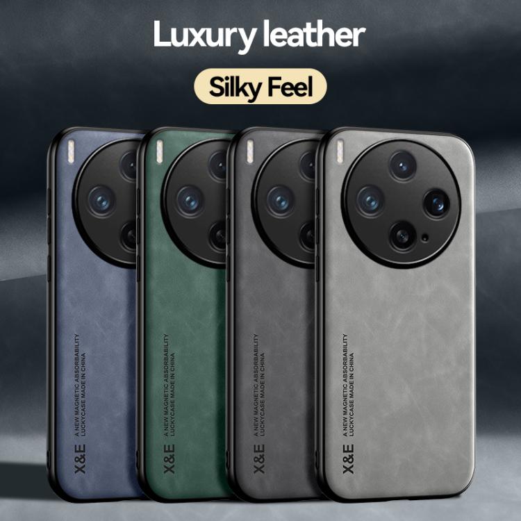 For vivo X300 Skin Feel Magnetic Leather Back Phone Case