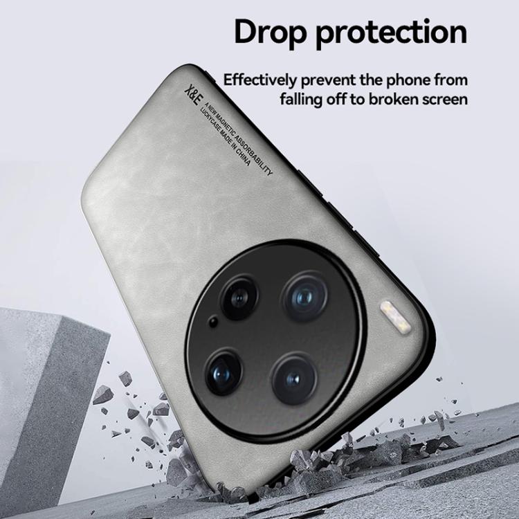 For vivo X300 Skin Feel Magnetic Leather Back Phone Case