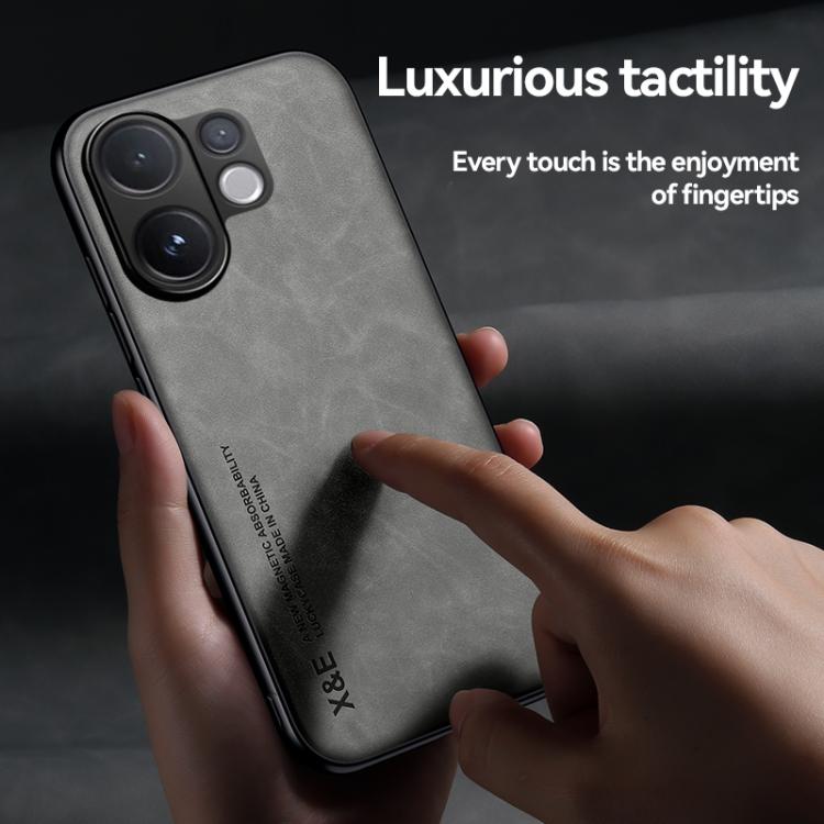For vivo V60 5G Skin Feel Magnetic Leather Back Phone Case