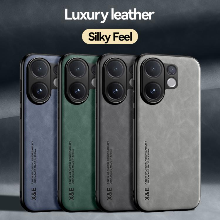 For vivo V60 5G Skin Feel Magnetic Leather Back Phone Case