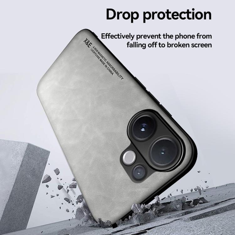 For vivo V60 5G Skin Feel Magnetic Leather Back Phone Case