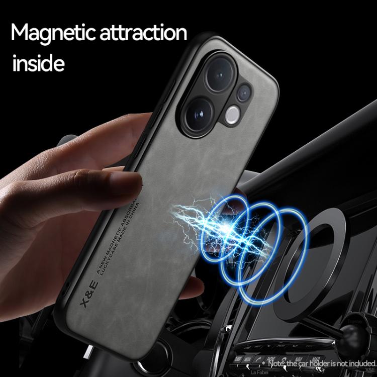 For vivo V60 5G Skin Feel Magnetic Leather Back Phone Case
