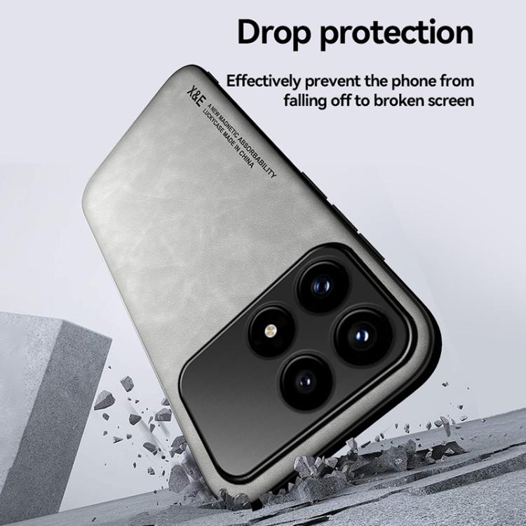 For Redmi K90 / Xiaomi Poco F8 Pro 5G Skin Feel Magnetic Leather Back Phone Case