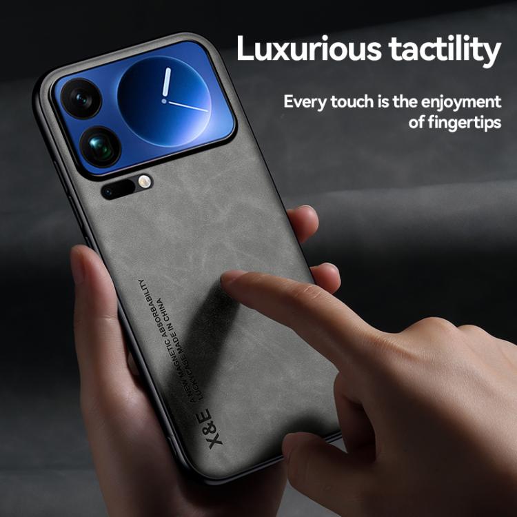 For Xiaomi 17 Pro Max Skin Feel Magnetic Leather Back Phone Case