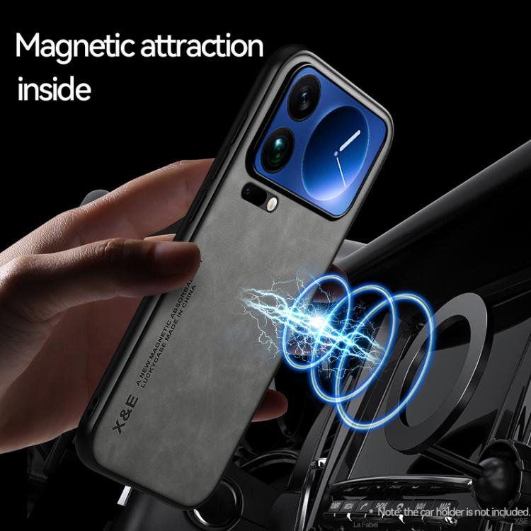 For Xiaomi 17 Pro Max Skin Feel Magnetic Leather Back Phone Case