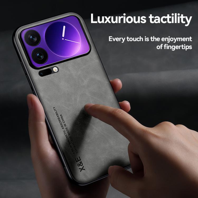 For Xiaomi 17 Skin Feel Magnetic Leather Back Phone Case