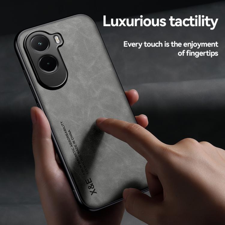 For Xiaomi Poco M7 4G 169mm Skin Feel Magnetic Leather Back Phone Case