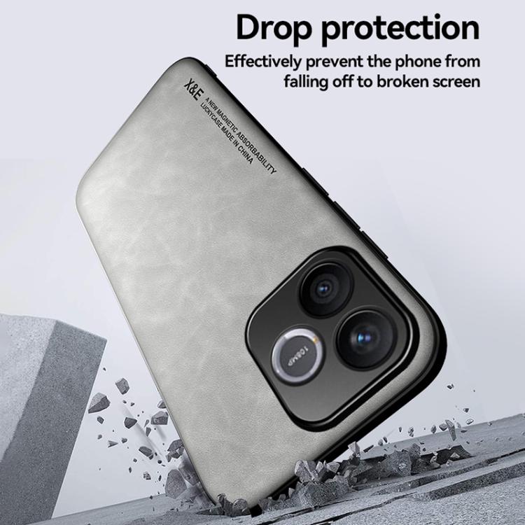 For Honor 600 Lite Global Skin Feel Magnetic Leather Back Phone Case