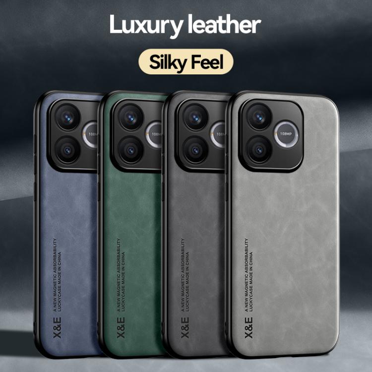 For Honor 600 Lite Global Skin Feel Magnetic Leather Back Phone Case