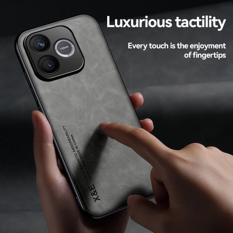 For Honor 600 Lite Global Skin Feel Magnetic Leather Back Phone Case