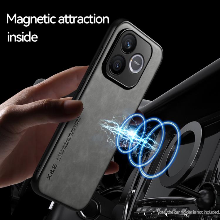 For Honor 600 Lite Global Skin Feel Magnetic Leather Back Phone Case