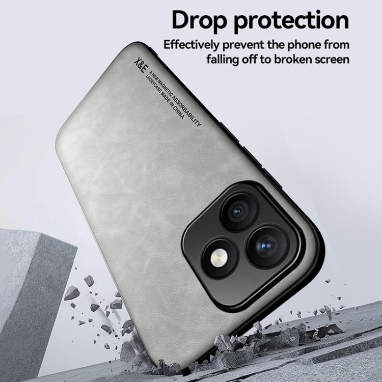 For Honor X8d 4G Skin Feel Magnetic Leather Back Phone Case