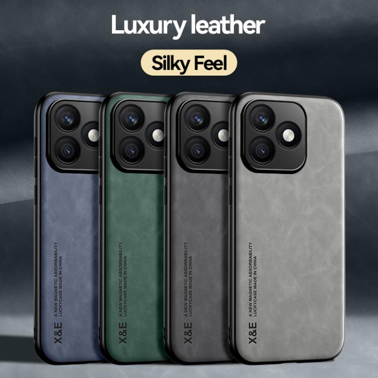 For Honor X8d 4G Skin Feel Magnetic Leather Back Phone Case