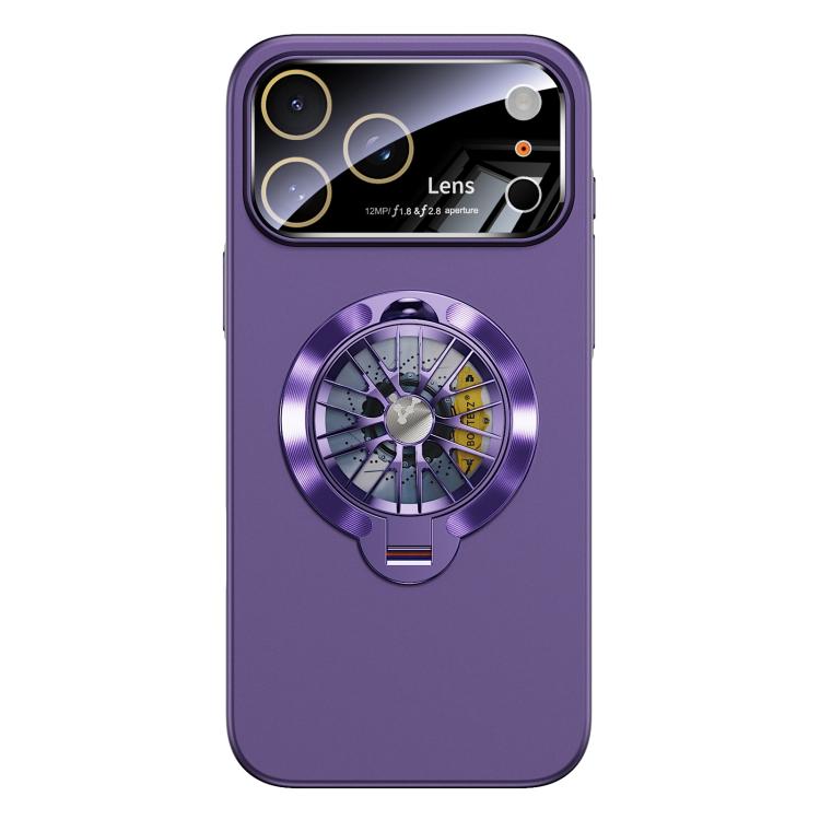 For iPhone 17 Pro Glaze PC Camera Window Gyro Kickstand Magnetic Phone Case